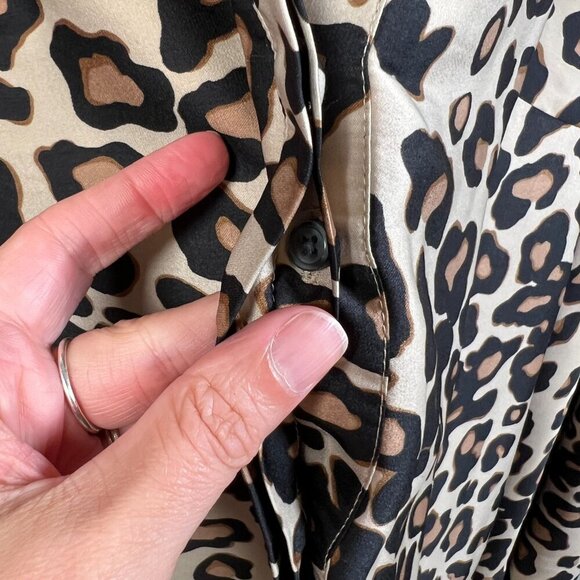 Boden Harriet Blouse Size 6 Leopard Print Bishop Sleeve Work Office Career - Picture 8 of 11